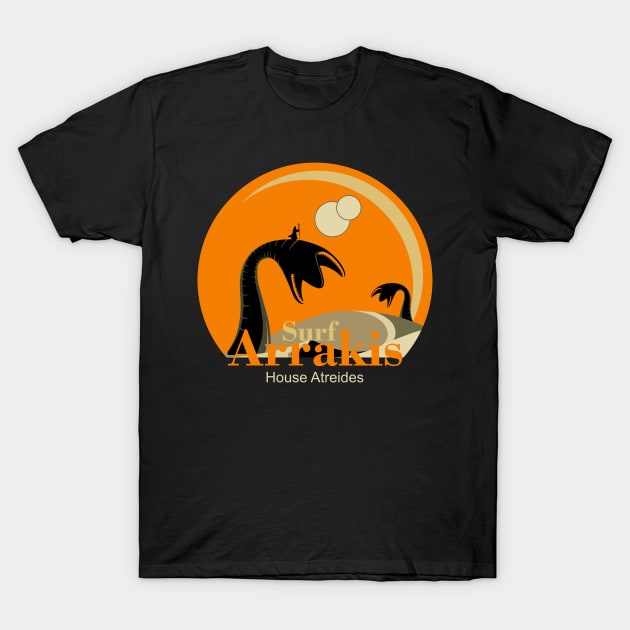 Vintage Distressed Surf, Visit Arrakis, Dune, Sci Fi T-Shirt by rafahdara